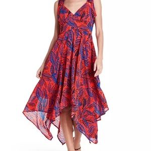 Tropical Leaf Tie Strap Asymmetrical Dress Alexis for Target.  New with Tags!